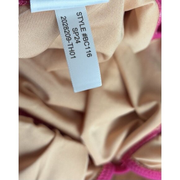 NEW J. Crew Ruched Slimming V-Neck Wireless One Piece Swimsuit Sz 24 Pink 1435 - Picture 5 of 6